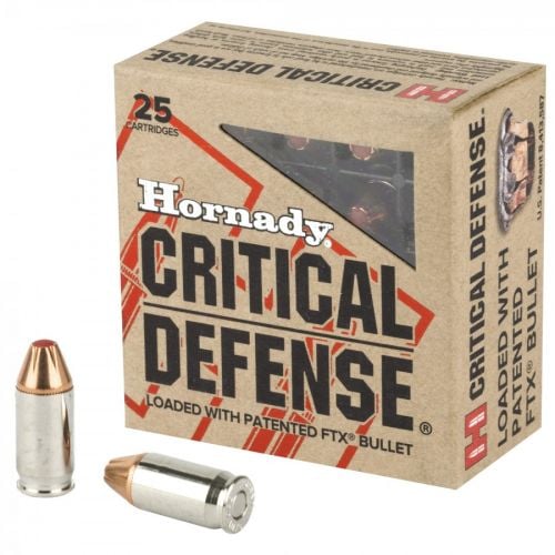 Hornady 9mm Short 90Gr Crit.Def. (25’s)