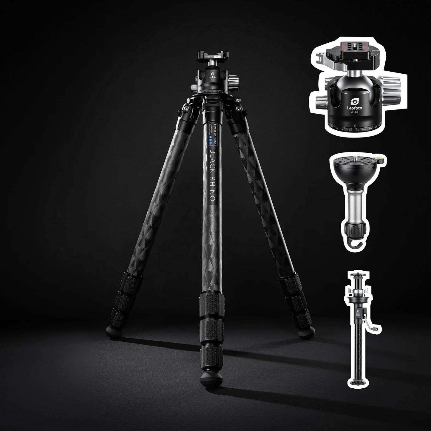 Leofoto Black Rhino LM-404CX Carbon Fiber Tripod Kit Ma-30L