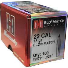 Hornady 224 75Gr ELD-M Bullets(100's)