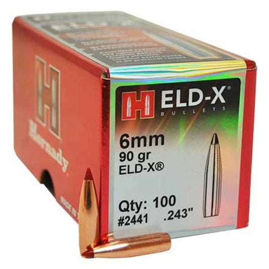 Hornady 6mm-90Gr Eld-X Bullets (100’s)