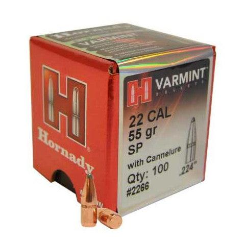 Hornady 224 55Gr SP W/Cannelure (100’s)